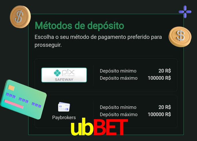O cassino ubbet oferece uma grande variedade de métodos de pagamento